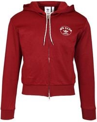 Adidas by Wales Bonner - Adidas Originals X Wales Bonner Logo Printed Zip-Up Hoodie - Lyst