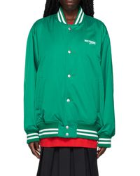 we11done - Logo-Print Bomber Jacket - Lyst