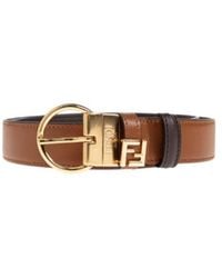 Fendi - Logo Plaque Reversible Belt - Lyst