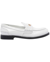 Miu Miu - Round Head Loafer Shoes - Lyst