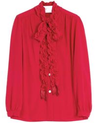 Valentino - Crepe Chine Long-Sleeved Shirt - Lyst