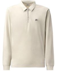 C.P. Company - Zip-Fastening Long-Sleeve Polo Shirt - Lyst