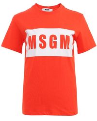 MSGM - Logo Short-Sleeved T-Shirt - Lyst
