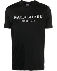 Paul & Shark - Logo-Print Crew-Neck T-Shirt - Lyst