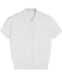 Aspesi - Cotton, Silk And Linen-Blend Polo-Style Cardigan - Lyst