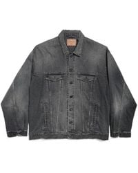 Balenciaga - Used Effect Denim Jacket - Lyst