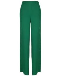 Valentino - Silk Tailored Wide-Leg Trousers - Lyst