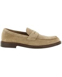 Doucal's - Suede Penny Loafers - Lyst