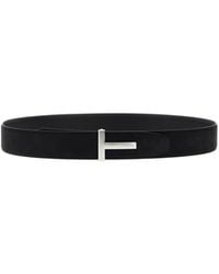 Tom Ford - T-Logo Plaque Reversible Buckle Belt - Lyst
