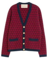 Valentino - Geometric Patterned V-Neck Cardigan - Lyst