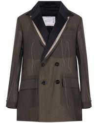 Sacai - Double-Breasted Suit Jacket - Lyst