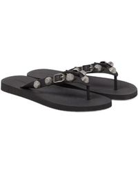 Balenciaga - Cagole Embellished Thong Sandals - Lyst
