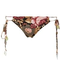 Chloé - Rose-Print Bikini Bottoms - Lyst