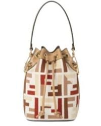 Fendi - Canvas Mini-Bag With Ff Embroidery - Lyst