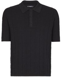 Balmain - Monogram Knit Polo Shirt - Lyst