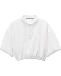 Alexander Wang - Elasticated-Hem Cropped Polo Top - Lyst