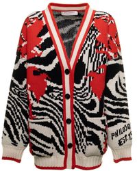 Philosophy Di Lorenzo Serafini - Zebra-Pattern Virgin Wool Cardigan - Lyst