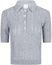 Eleventy - Open Knit Polo Knitted Top - Lyst