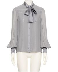 Valentino - Pussy-Bow Long-Sleeved Top - Lyst