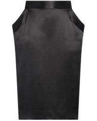 Saint Laurent - Solid-Color Satin Hip-Hugging Skirt - Lyst