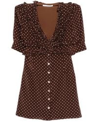 Alessandra Rich - Ruffled Polka-Dot Mini Dress - Lyst