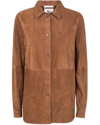 Semicouture - Panelled Suede Shirt - Lyst