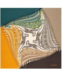 Ferragamo - Madras Print Silk Foulard - Lyst