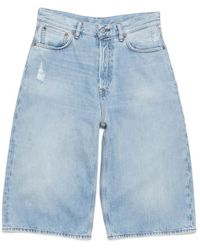 Acne Studios - Loose Fit Denim Shorts - Lyst