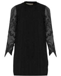 Valentino - Round Neck Long Sleeve Dress - Lyst