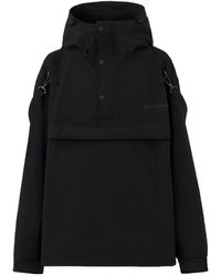 Burberry - Logo Printed Hooded Jacket - Lyst