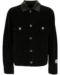 Lanvin - Logo-Print Distressed Denim Jacket - Lyst
