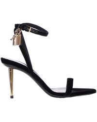 Tom Ford - Padlock-Detail Velvet Sandals - Lyst