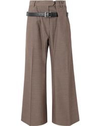 Acne Studios - Belted Wool Wide-Leg Pants - Lyst
