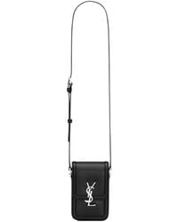 Saint Laurent - Logo Plaque Foldover Top Phone Case - Lyst