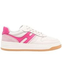 Hogan - Round Toe Lace-Up Sneakers - Lyst