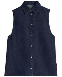 7 For All Mankind - Snap-Button Sleeveless Shirt - Lyst