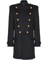 Balmain - Wool-Cashmere Military Coat - Lyst