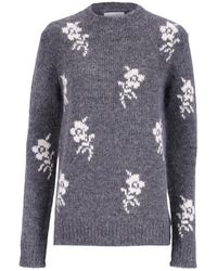 Jil Sander - Floral-Pattern Crew-Neck Sweater - Lyst