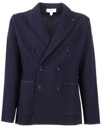 Lardini - Double-Breasted Logo Detailed Jacket - Lyst