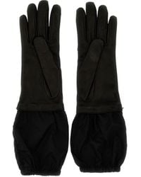 Prada - Enamel-Logo Panelled Gloves - Lyst