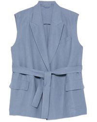 Brunello Cucinelli - Belted Sleeveless Blazer - Lyst