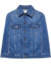 7 For All Mankind - Show Cape Denim Jacket - Lyst
