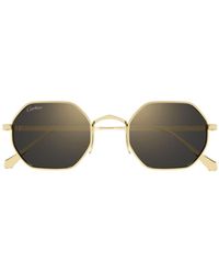 Cartier - Geometric Frame Sunglasses - Lyst