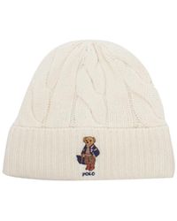 Polo Ralph Lauren - Ralph Lauren Cable-Knit Bear Beanie Hat - Lyst