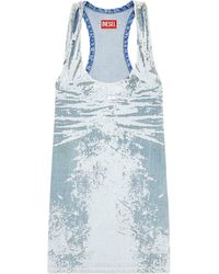 DIESEL - De-Purva-Fse Distressed Denim Dress - Lyst