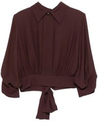 Elisabetta Franchi - Collar Tie-Waist Blouse - Lyst