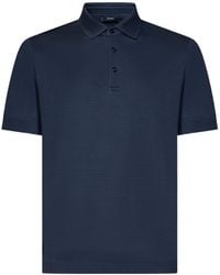 Herno - Short-Sleeved Knitted Polo Shirt - Lyst