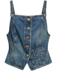 Ganni - Denim Sleeveless Top - Lyst