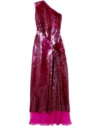 Stella McCartney - One-Shoulder Chiffon-Trimmed Sequined Tulle Gown - Lyst