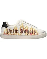 Palm Angels - Distressed Spray Paint Lace-Up Sneakers - Lyst